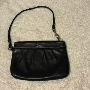 Coach Pleated Leather Wristlet Pouch Coin Purse Bag # F43431